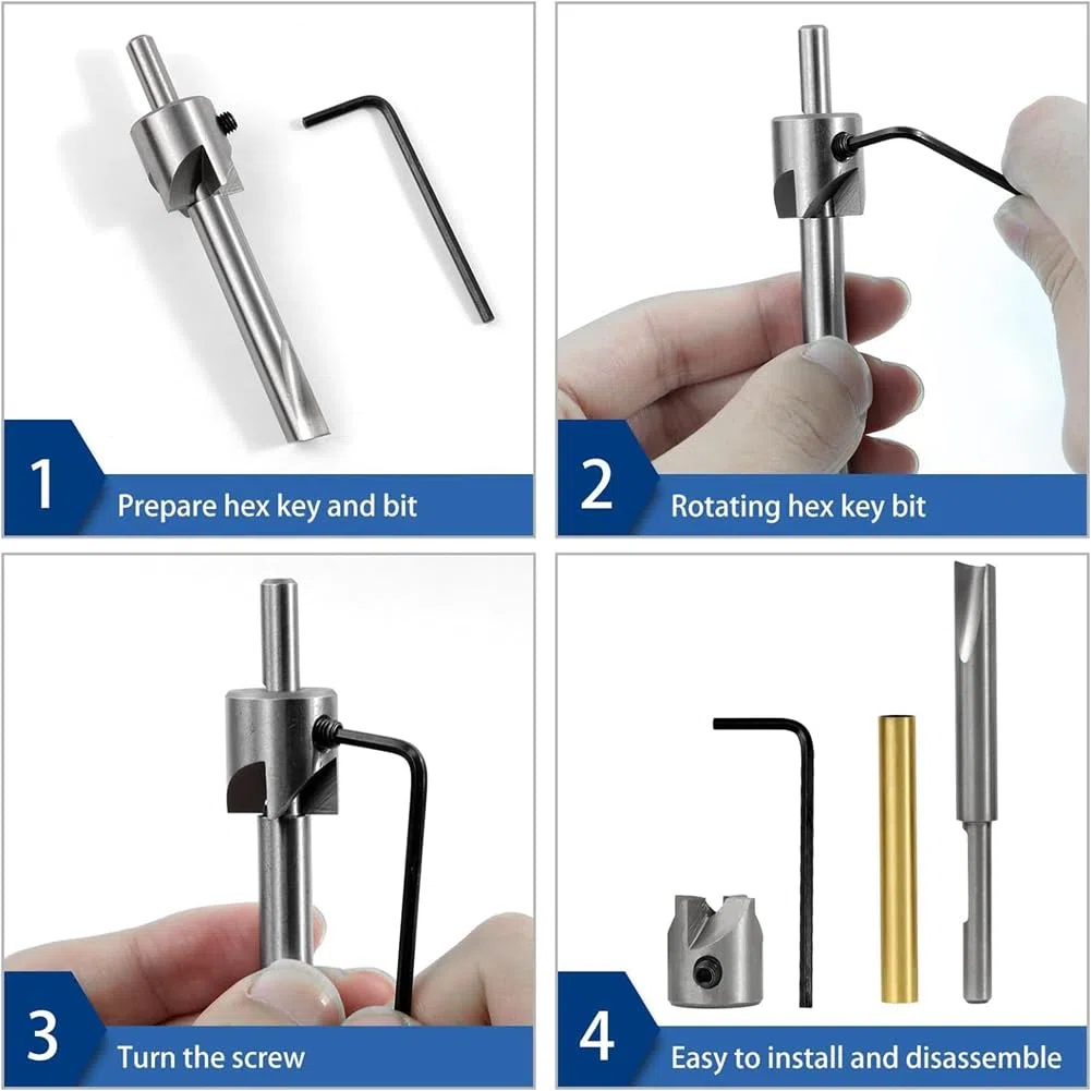 7 Pièces Ensemble de Moulin à Stylo Ébauches de Stylo pour le Tournage Du Bois avec de Coupe Pilotes, 7 Mm, 8 Mm, 3/8 Pouces, Ensemble de Coupe-Bordure de 10 mm