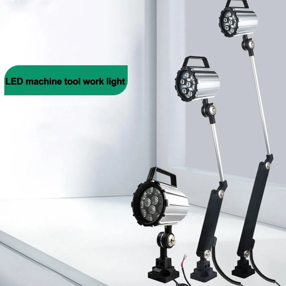 Éclairage LED Pour Machine, Lampe Travail Télescopique En Alliage D'aluminium, Angle Réglable, 24 V-220 V, Pour L'éclairage Industriel Des Fraiseuses(12W/24V extra long arm)