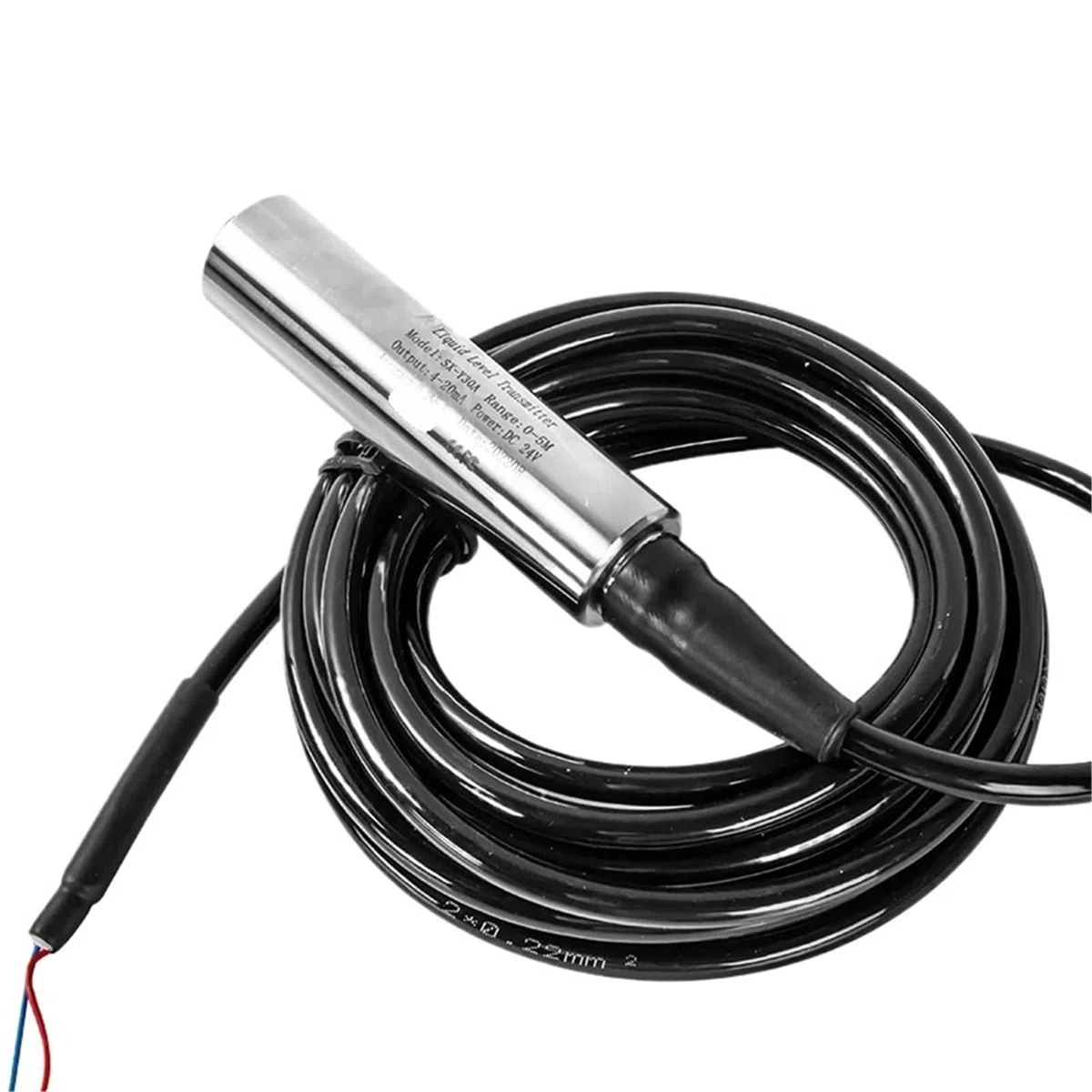 Transmetteur de capteur de niveau hydrostatique 0-10 V, 4-20 mA, submersible, 5 m, 10 m, 15 m, DC12-36 V, pour réservoirs d'eau, liquides, transducteur(RS485,5 m gamme cable)