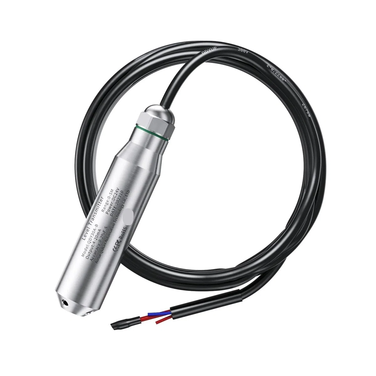 Capteur de Niveau 1 m, 2 m, 3 m, 4 m, 5 m vers 4-20 mA RS485 0-10 V 0-5 V Transmetteur de Niveau Submersible(0-10v Output)