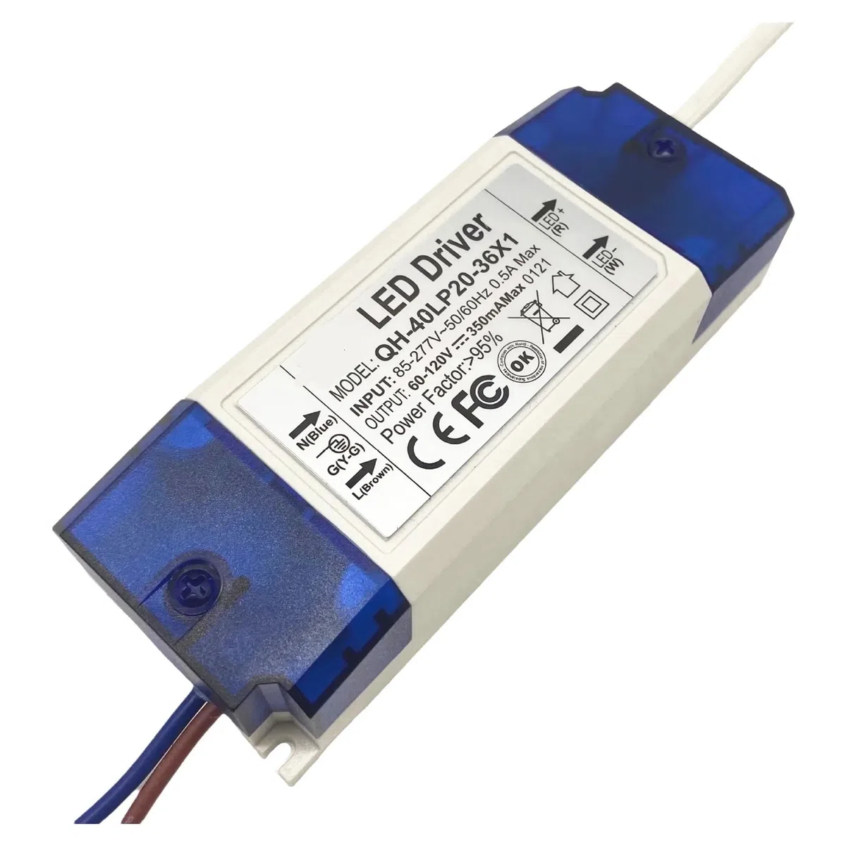 Pilote LED 20-36x1w, 5 pièces, adapté for pilote de lampe 20W 21W 25W 30W 36W, entrée 85-265V, sortie 300-350mA 60-120V