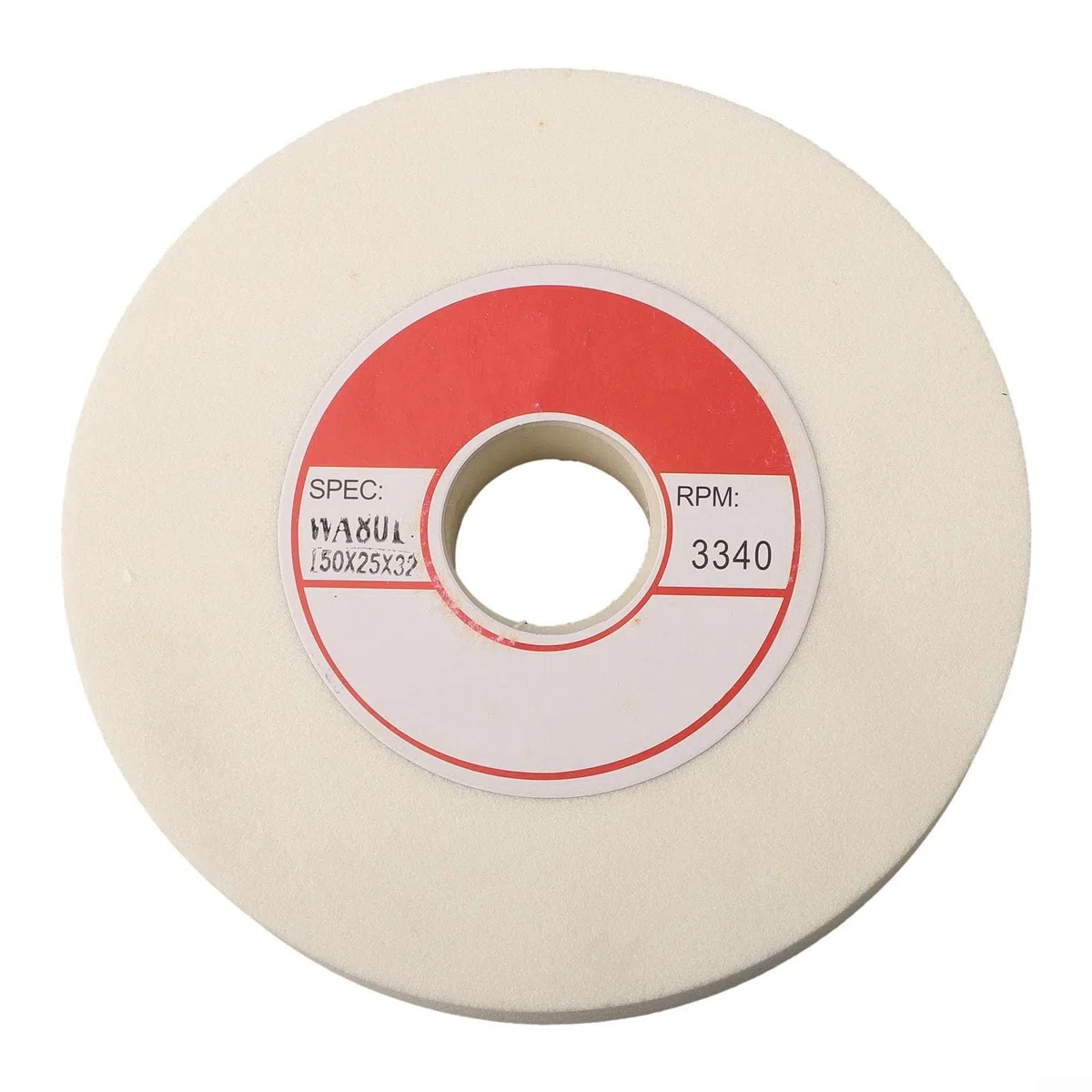 Meule plate abrasive en céramique 150 mm pour affûtage fin et affûtage d'outils (blanc)