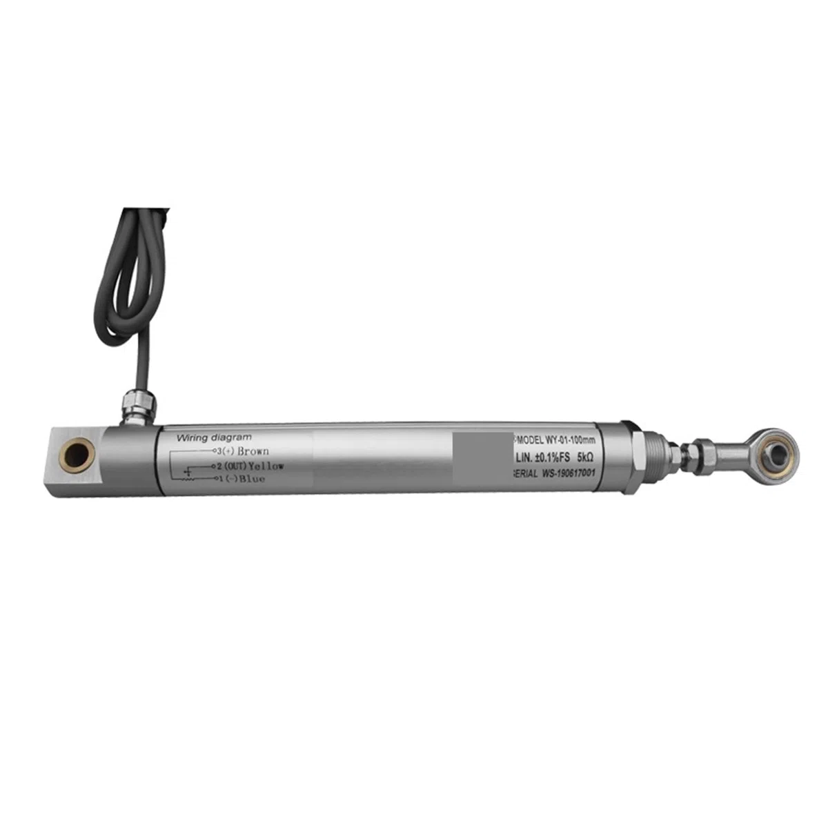 Capteur de déplacement linéaire Capteur de Position linéaire WY-01 Transducteur de déplacement articulé 15 mm-300 mm avec connecteur à Joints Heim/règle électrique(250mm)