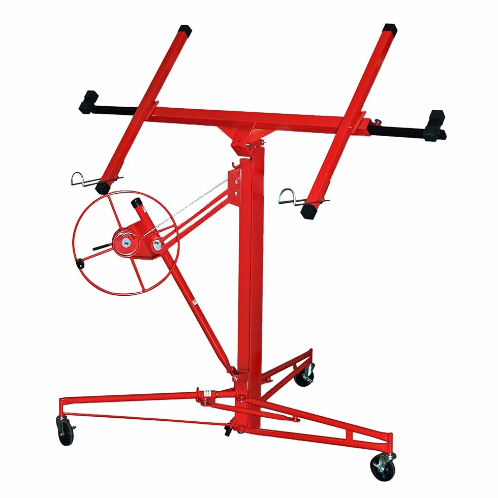 XXL Lève-plaques pour plaques de plâtre, capacité de charge 70 kg, longueur de bras de charge max 290 cm et largeur de bras de charge 140-350 cm, hauteur de travail réglable