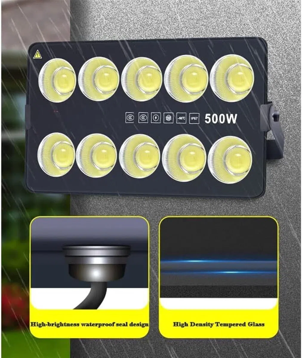 Éclairage de sécurité LED Blanc Positif 6500K, 40 000 LM, 220 V, IP67(4 Pcs,1000W)