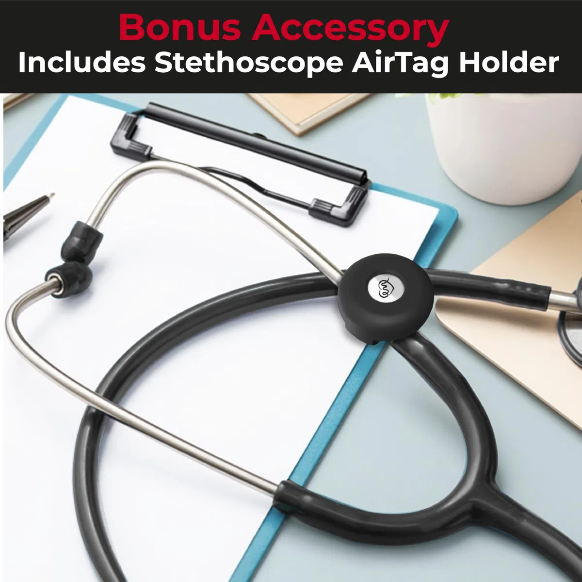 Support de stéthoscope à clipser avec clip, support de hanche pour ceinture, idéal pour médecins, infirmières et étudiants, compatible avec stéthoscopes Littmann, Adscope, ADC, MDF.
