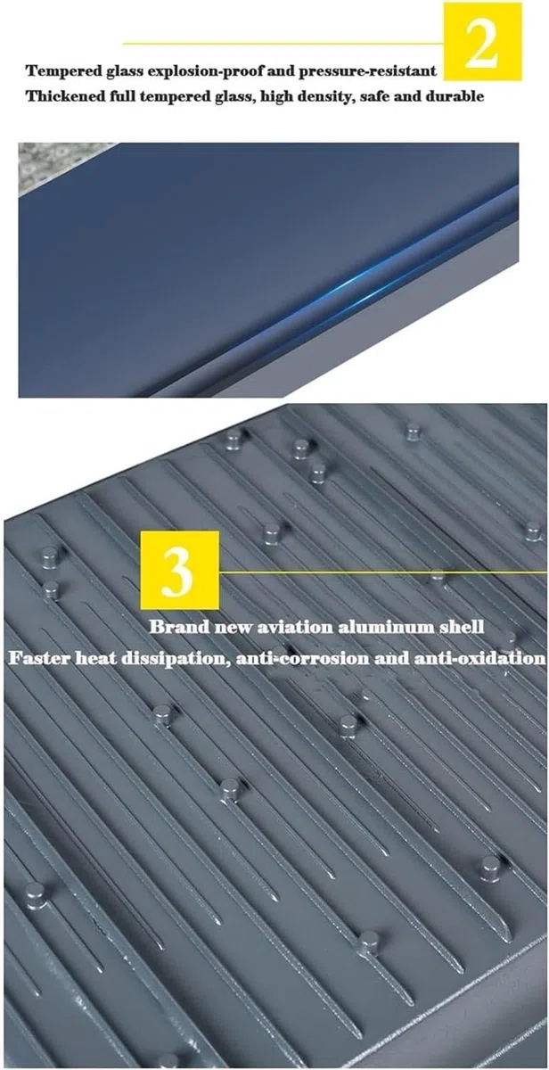 Éclairage de sécurité LED Blanc Positif 6500K, 40 000 LM, 220 V, IP67(4 Pcs,1000W)
