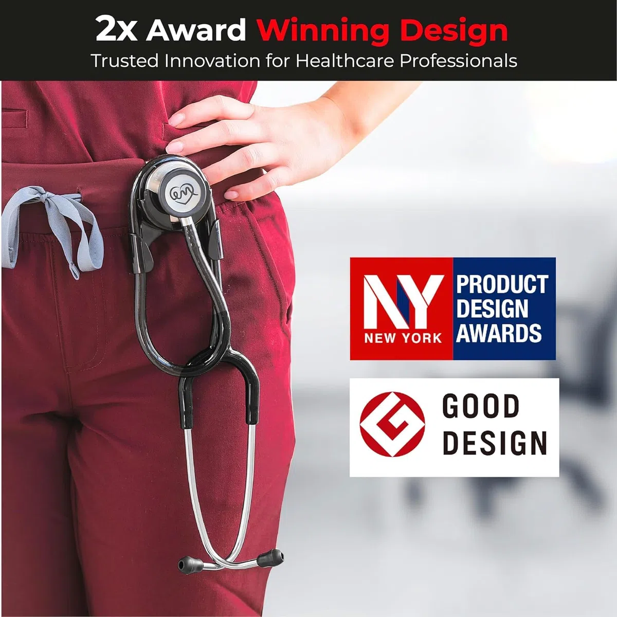 Support de stéthoscope à clipser avec clip, support de hanche pour ceinture, idéal pour médecins, infirmières et étudiants, compatible avec stéthoscopes Littmann, Adscope, ADC, MDF.