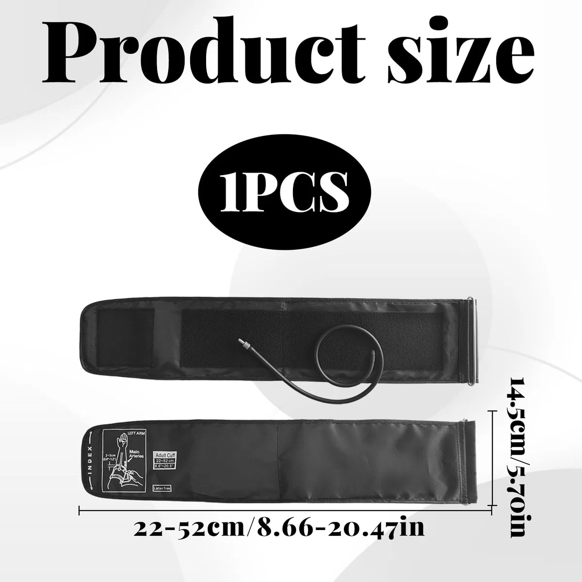Brassard extra large pour Omron, grand bras de 22 à 52 cm – Brassard XL réglable pour Omron, brassard de pression artérielle extra large, grand brassard pour tensiomètre XL, noir