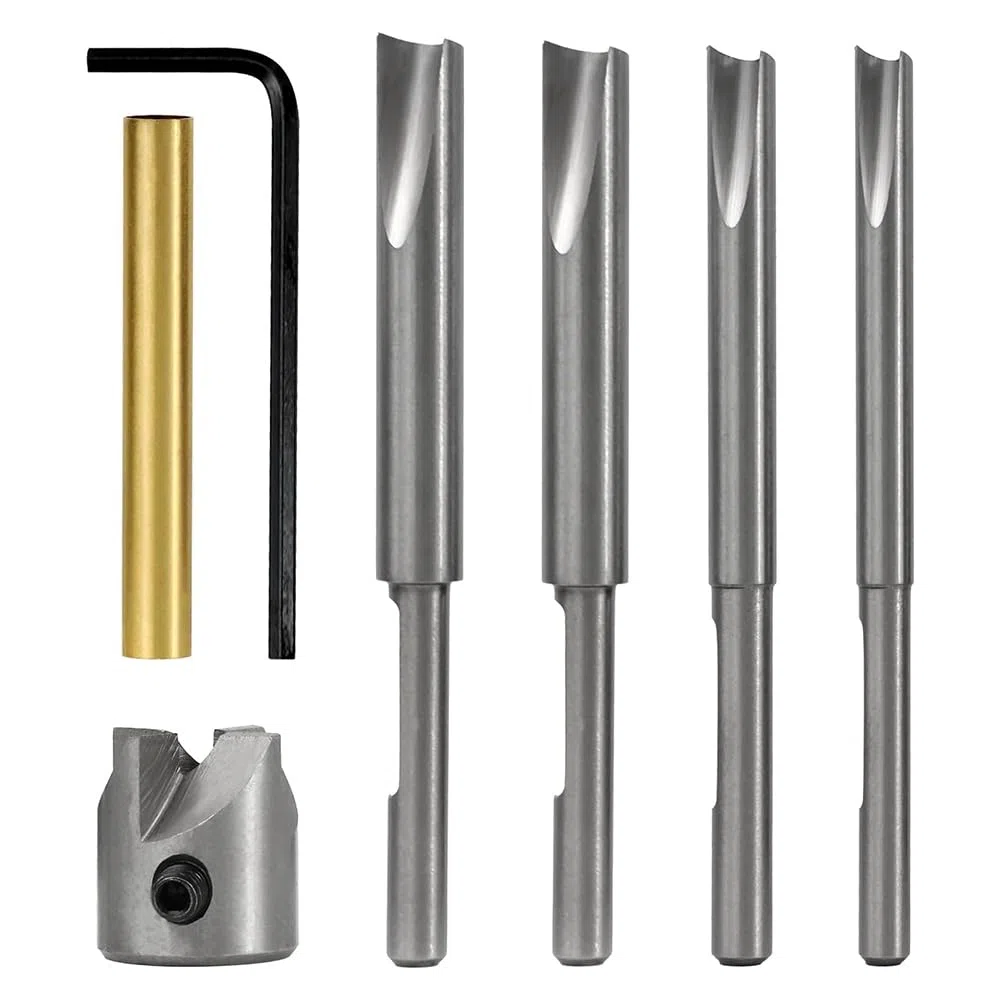 7 Pièces Ensemble de Moulin à Stylo Ébauches de Stylo pour le Tournage Du Bois avec de Coupe Pilotes, 7 Mm, 8 Mm, 3/8 Pouces, Ensemble de Coupe-Bordure de 10 mm