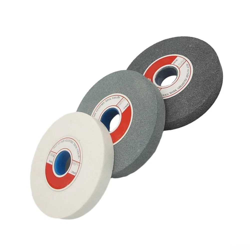Meule plate abrasive en céramique 150 mm pour affûtage fin et affûtage d'outils (blanc)