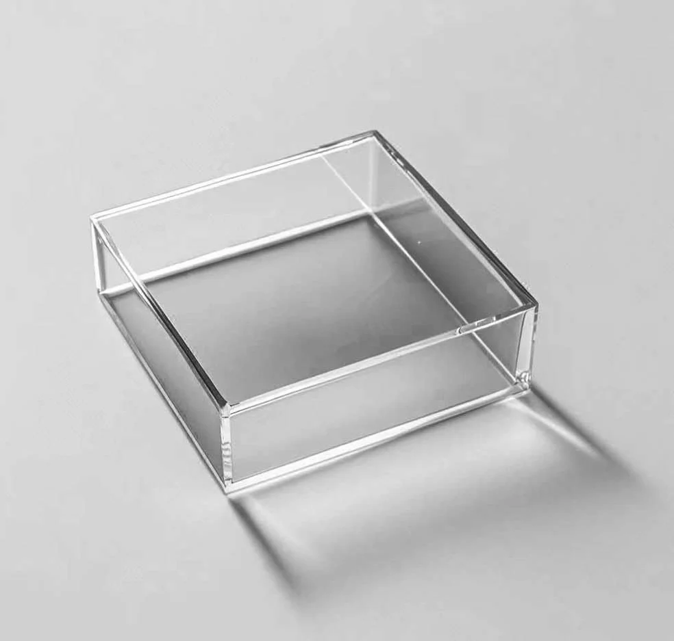 Ensemble de plats carrés en verre de Quartz de qualité supérieure, 1 pièce, plusieurs tailles for une utilisation en laboratoire(80x80x100mm)