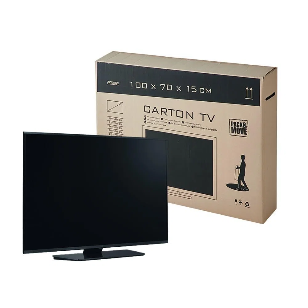 Pack and Move - Carton de protection pour TV 47" - Déménagement écran plat - 100 x 15 x 70 cm - Carton renforcé