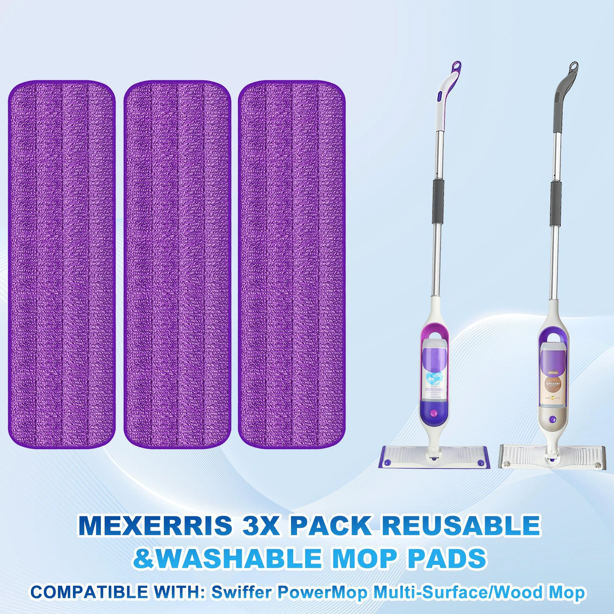 Balais Serpillère Vaporisateur, MEXERRIS Balai Lave Sol avec Reservoir Spray Mop Professionnel Microfibre Mop Pulvérisateur pour la Maison, la Cuisine, Le Bois Dur, Le Stratifié, Le Bois