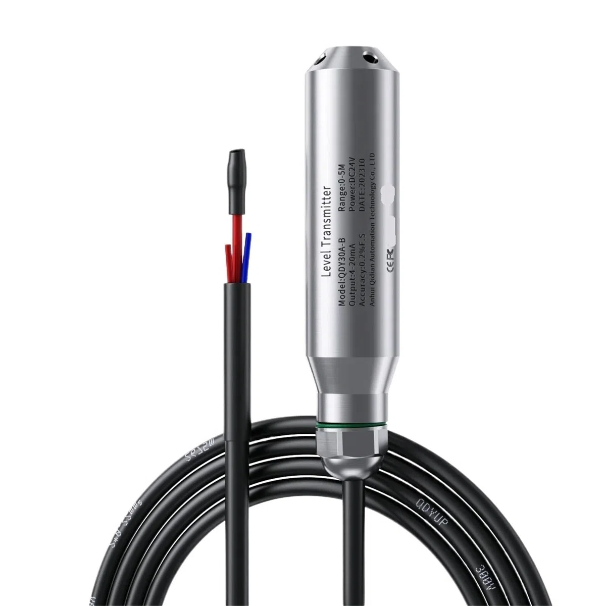 Capteur transducteur de niveau pour liquides pour réservoirs d'eau 0-10 V, 0-5 V, 1 M, 2 M, 4 M, 5 M, 10 M, 15 M à 4-20 mA, émetteur de niveau pour liquides submersibles RS485(RS485,3m gamme 5m)