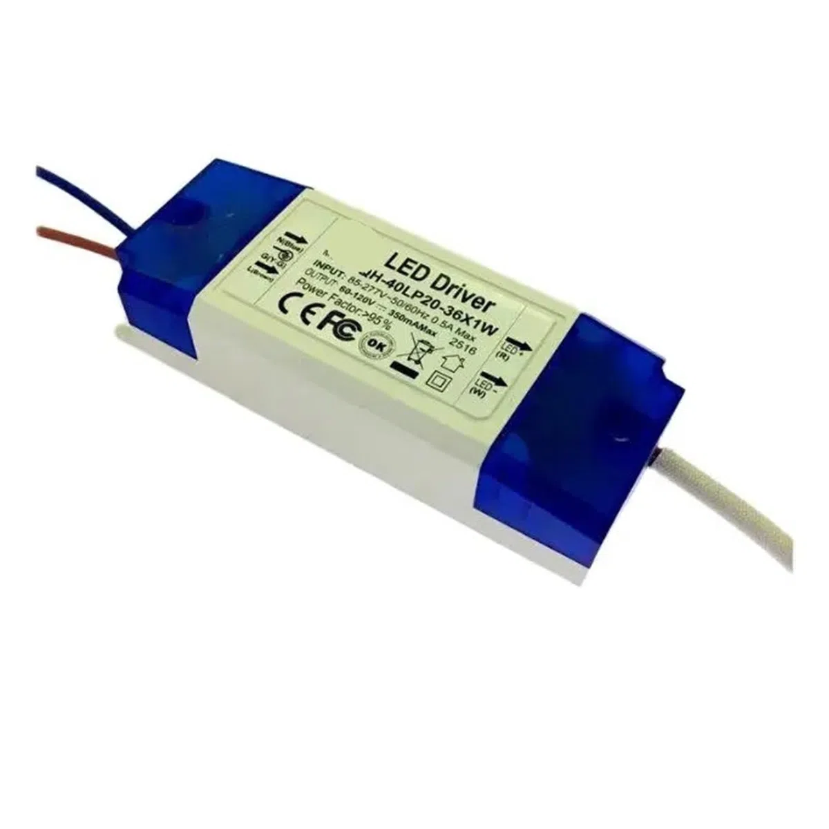 Pilote LED 20-36x1w, 5 pièces, adapté for pilote de lampe 20W 21W 25W 30W 36W, entrée 85-265V, sortie 300-350mA 60-120V