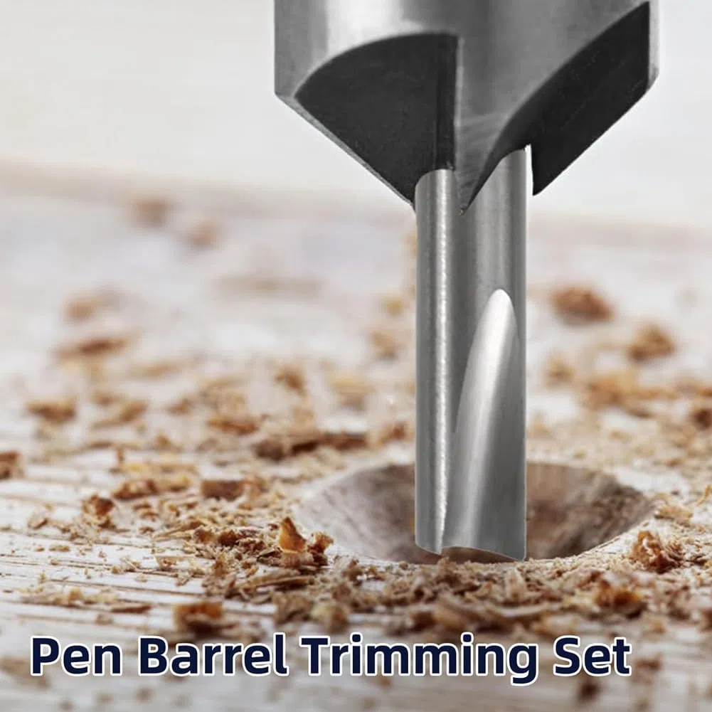 7 Pièces Ensemble de Moulin à Stylo Ébauches de Stylo pour le Tournage Du Bois avec de Coupe Pilotes, 7 Mm, 8 Mm, 3/8 Pouces, Ensemble de Coupe-Bordure de 10 mm