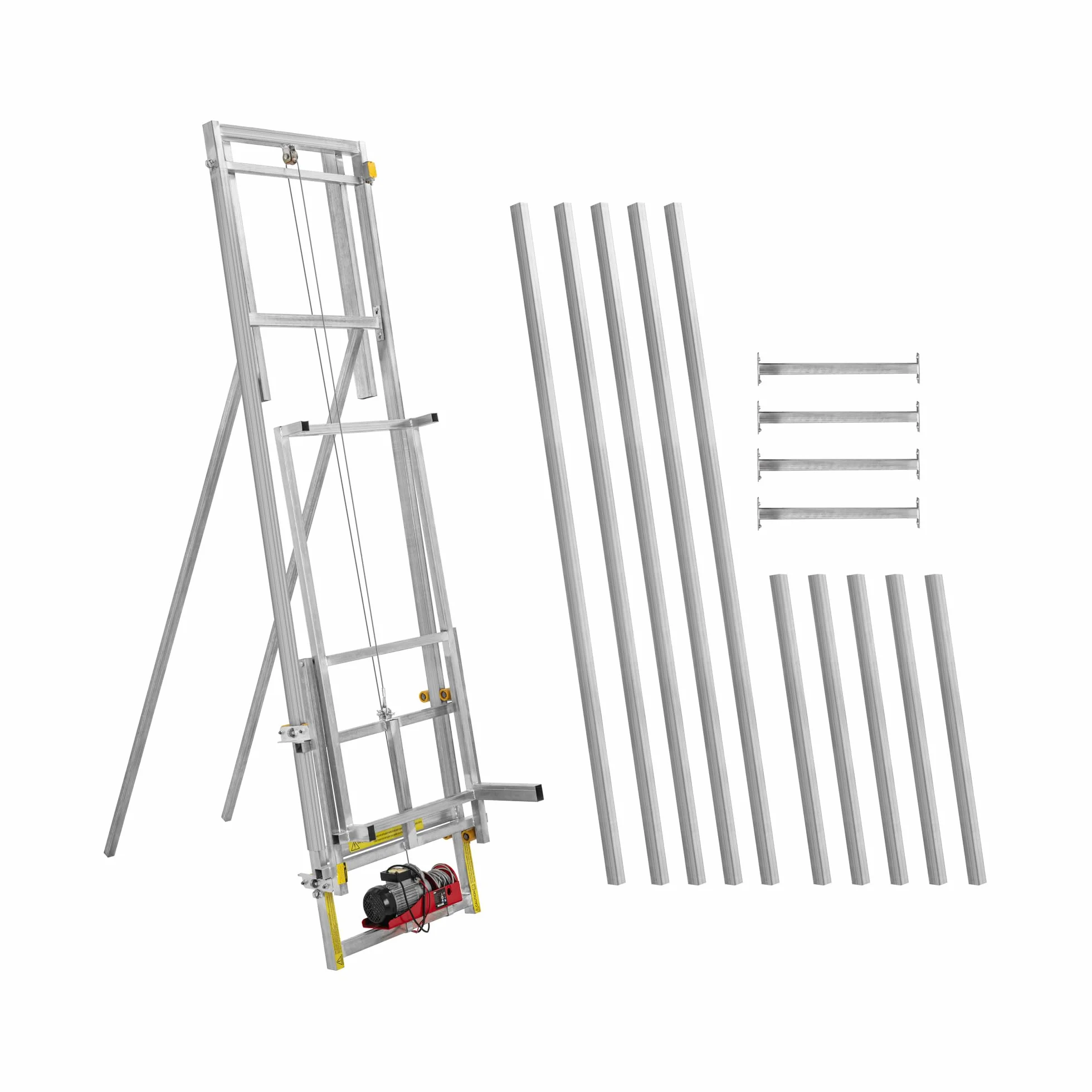 MSW Monte-matériaux 15 m jusqu'à 200 kg version verticale également pour toits plats - Monte-charge de chantier Monte-tuiles Échelle monte-charge Lève-tuiles