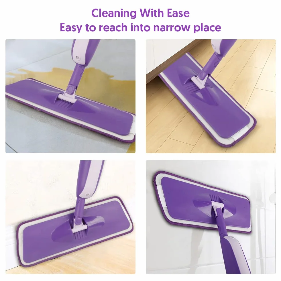 Balais Serpillère Vaporisateur, MEXERRIS Balai Lave Sol avec Reservoir Spray Mop Professionnel Microfibre Mop Pulvérisateur pour la Maison, la Cuisine, Le Bois Dur, Le Stratifié, Le Bois