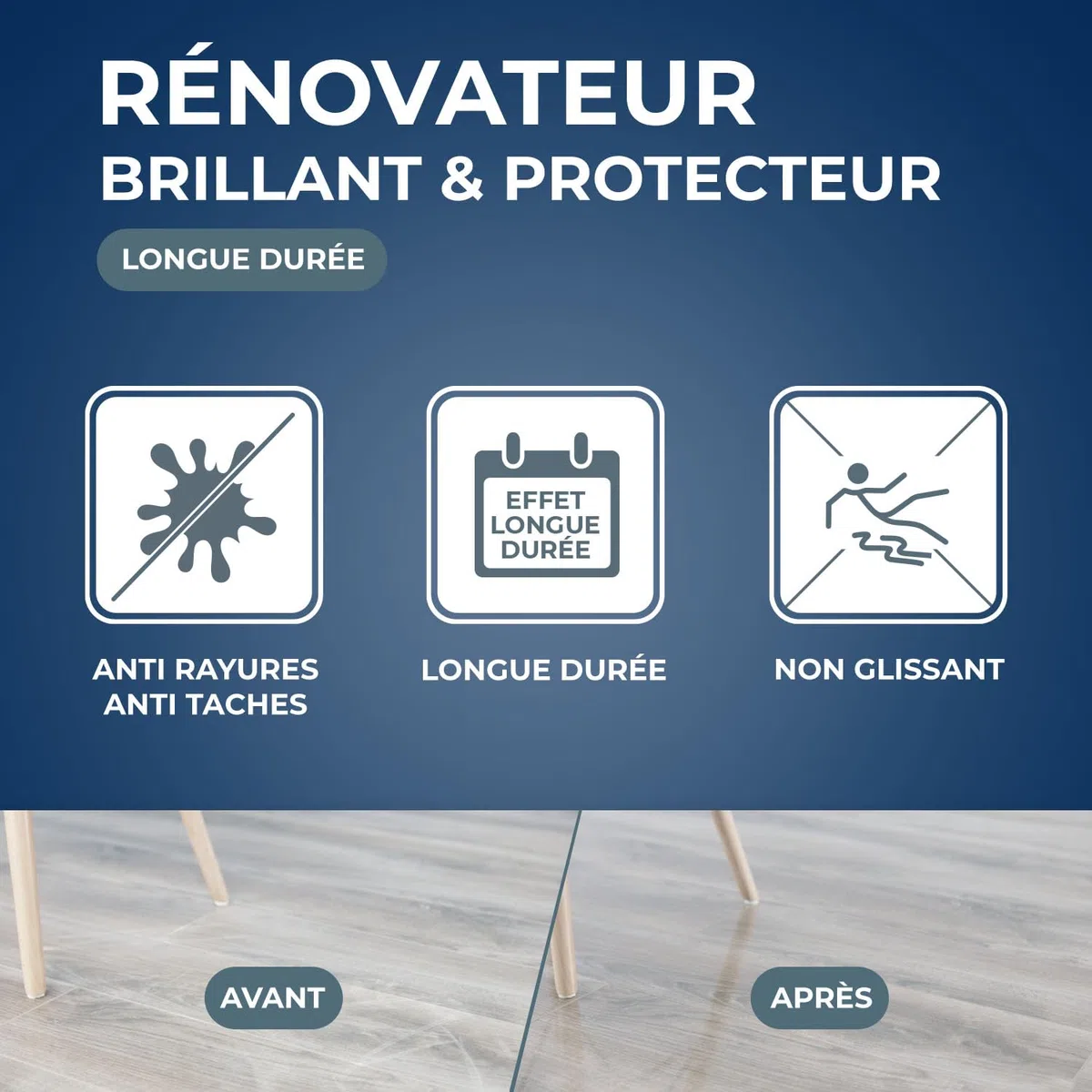 STARWAX Rénovateur brillant protecteur pour parquets et sols stratifiés 1L, fait briller et protège, anti-tache, estompe les rayures, non glissant, longue durée jusqu'à 1 an, rendement 30m²/L