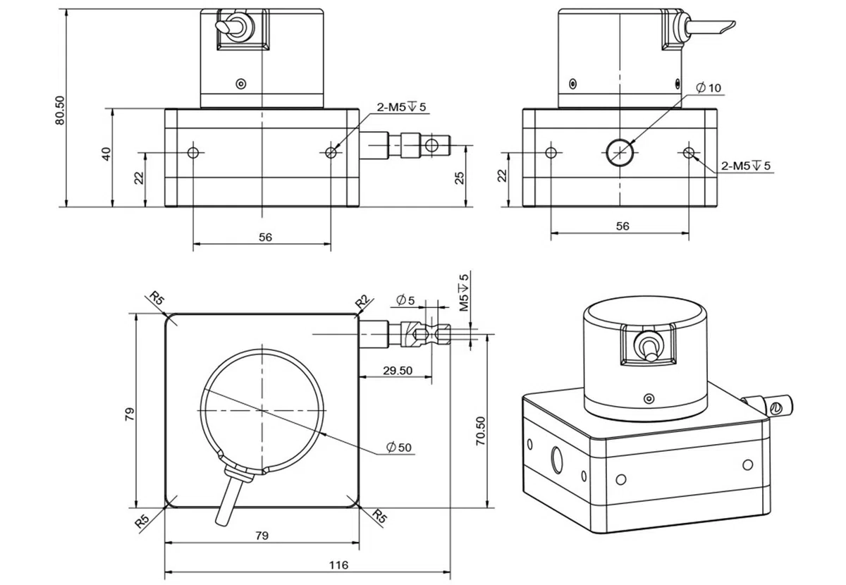 Capteur de déplacement linéaire à fil de traction Briterencoder analogique 0-5K 0-10K(3M line,4-20mA (IP54))